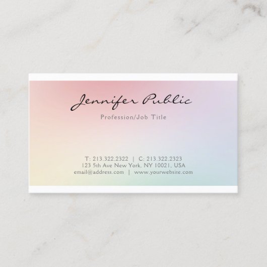 Trendy Elegant Modern Chic Design Professional Visitekaartje (Voorkant)