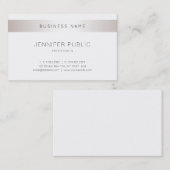 Trendy Elegant Modern Clean Design Silver Plain Visitekaartje (Voorkant / Achterkant)