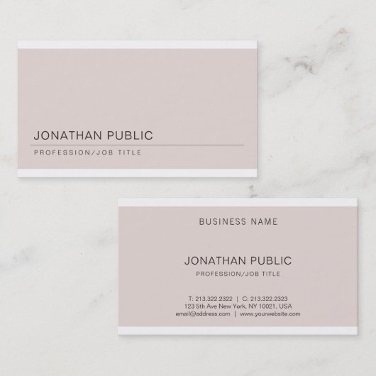 Trendy Elegant Modern Cool Plain Professional Visitekaartje (Voorkant / Achterkant)