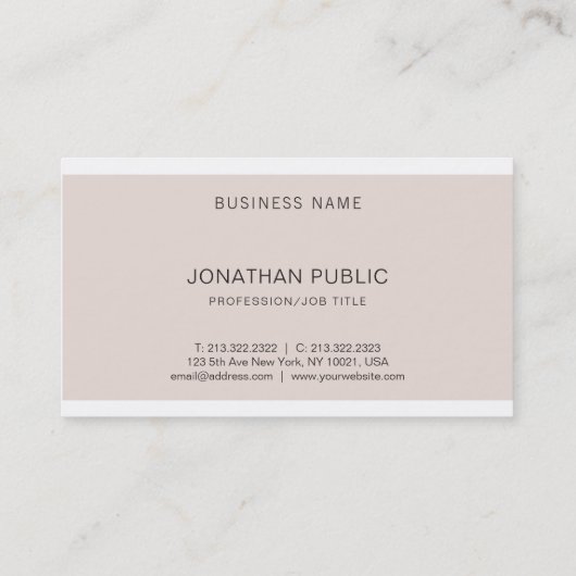 Trendy Elegant Modern Cool Plain Professional Visitekaartje (Achterkant)