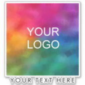 Trendy Elegant Modern Custom Business Logo hier Sticker (Voorkant)