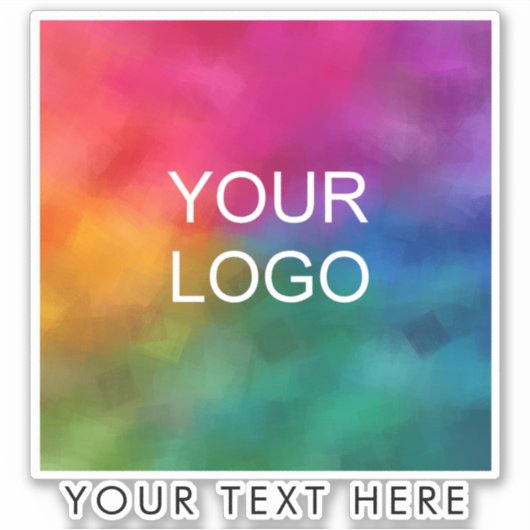 Trendy Elegant Modern Custom Business Logo hier Sticker (Voorkant)