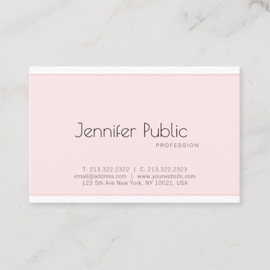 Trendy Elegant Modern Design Clean Plain Luxury Visitekaartje (Voorkant)