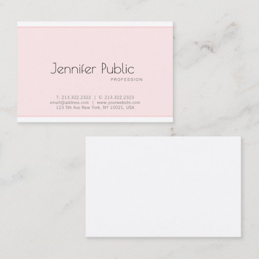 Trendy Elegant Modern Design Clean Plain Luxury Visitekaartje (Voorkant / Achterkant)