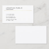 Trendy Elegant Modern Design Minimalistic Plain Visitekaartje (Voorkant / Achterkant)