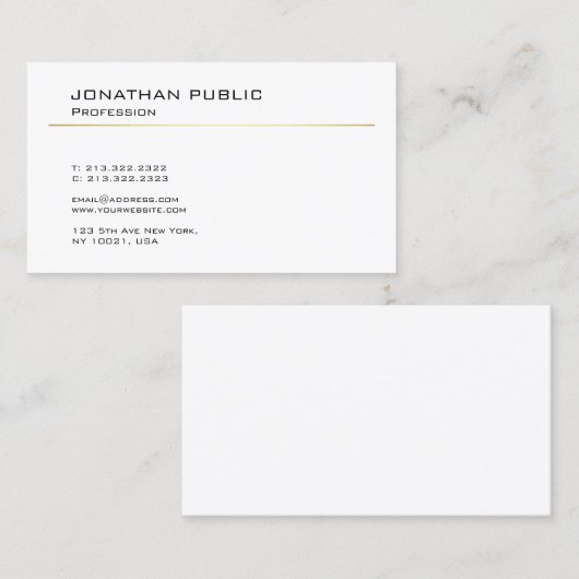 Trendy Elegant Modern Design Minimalistic Plain Visitekaartje (Voorkant / Achterkant)