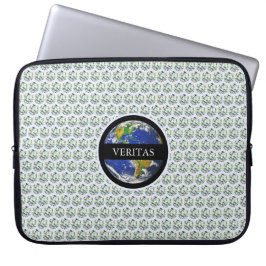 Trendy elegant modern diamant en wereldbol laptop sleeve