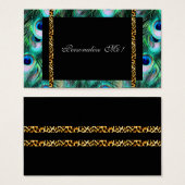 Trendy Elegant Modern Girly Peacock & Leopard Visitekaartjes (Voorkant /achterkant)