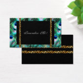 Trendy Elegant Modern Girly Peacock & Leopard Visitekaartjes (Bureau)