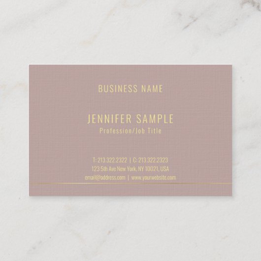 Trendy Elegant Modern Gold Sjabloon Professional Visitekaartje (Achterkant)