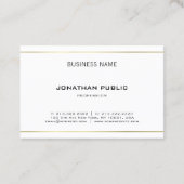 Trendy Elegant Modern Gold Striped Sleek Plain Visitekaartje (Achterkant)