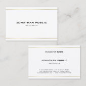 Trendy Elegant Modern Gold Striped Sleek Plain Visitekaartje (Voorkant / Achterkant)