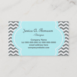 Trendy, elegant, modern grijs en wit chevron visitekaartje