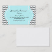 Trendy, elegant, modern grijs en wit chevron visitekaartje (Voorkant / Achterkant)