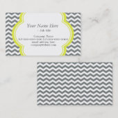 Trendy, elegant, modern grijs en wit chevron visitekaartje (Voorkant / Achterkant)