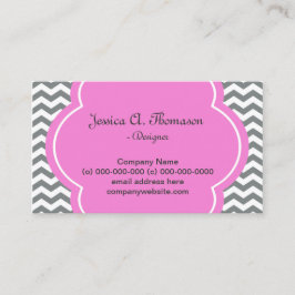 Trendy, elegant, modern grijs en wit chevron visitekaartje