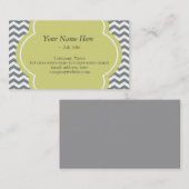 Trendy, elegant, modern grijs en wit chevron visitekaartje (Voorkant / Achterkant)