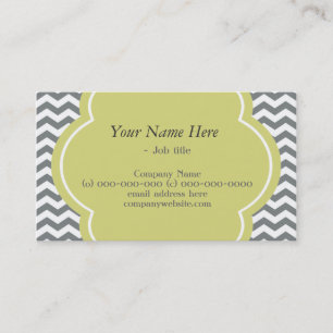 Trendy, elegant, modern grijs en wit chevron visitekaartje