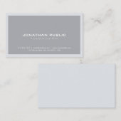 Trendy Elegant Modern Minimalist Gray Plain Simple Visitekaartje (Voorkant / Achterkant)