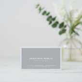 Trendy Elegant Modern Minimalist Gray Plain Simple Visitekaartje (Staand voorkant)