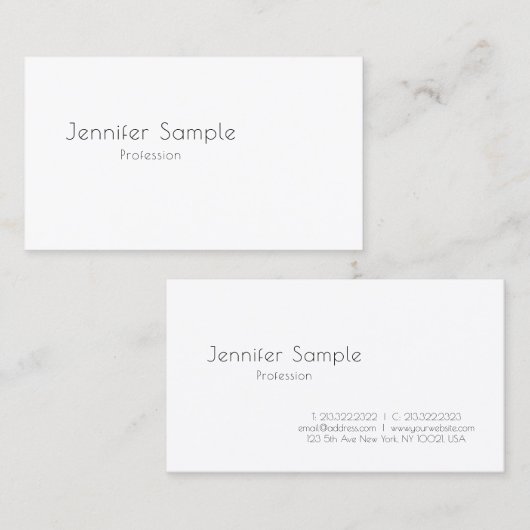 Trendy Elegant Modern Minimalistisch Sjabloon Cust Visitekaartje (Voorkant / Achterkant)