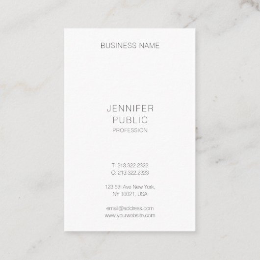 Trendy Elegant Modern Minimalistische Verticale Sj Visitekaartje (Achterkant)