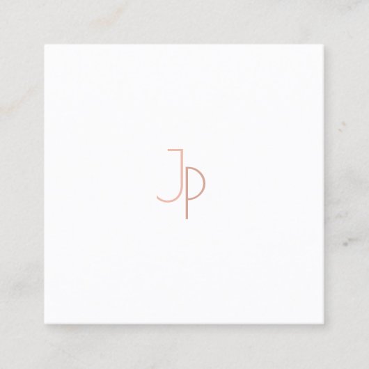 Trendy Elegant Modern Monogrammed Eenvoudige Sjabl Vierkante Visitekaartje (Voorkant)