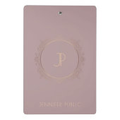 Trendy Elegant Modern Monogrammed Sjabloon Mini Klembord (Achterkant)