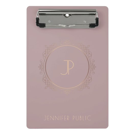 Trendy Elegant Modern Monogrammed Sjabloon Mini Klembord (Voorkant)