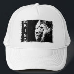 Trendy Elegant Modern Pop Art Lion Head Sjabloon Trucker Pet<br><div class="desc">Trendy Elegant Moderne Pop Art Lion Head Sjabloon Voeg Afbeelding Logo Foto Basic Trucker Hat toe.</div>