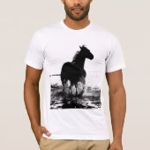 Trendy Elegant Modern Pop Art Running Horse Mannen T-shirt (Voorkant)