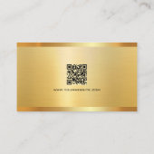 Trendy Elegant Modern QR Code Gold Luxury Silk Visitekaartje (Achterkant)
