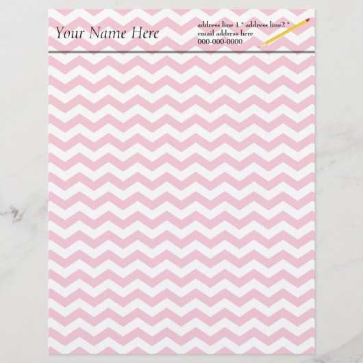 Trendy, elegant, modern roze chevron briefhoofd ontwerp (Voorkant)
