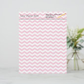 Trendy, elegant, modern roze chevron briefhoofd ontwerp (Staand voorkant)
