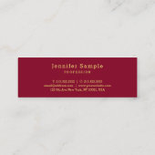 Trendy Elegant Modern Simple Design Gold Text Mini Visitekaartje (Achterkant)