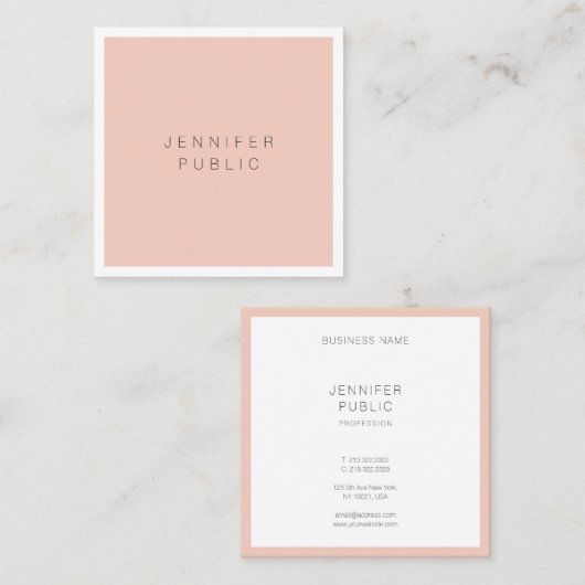 Trendy Elegant Modern Simple Professional Sjabloon Vierkante Visitekaartje (Voorkant / Achterkant)