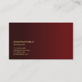 Trendy Elegant Modern Simple Template Gold Text Visitekaartje (Achterkant)