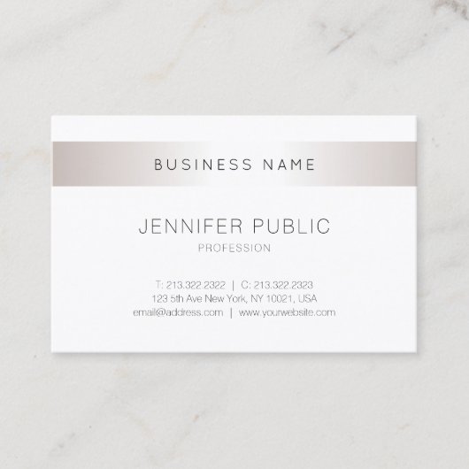 Trendy Elegant modern, stijlvol design, zilver Visitekaartje (Voorkant)