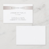 Trendy Elegant modern, stijlvol design, zilver Visitekaartje (Voorkant / Achterkant)