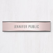 Trendy Elegant Modern Template Luxury Rose Gold Deurbordje (Voorkant)