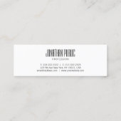 Trendy Elegant Modern Zwart Wit Cool Clean Plain Mini Visitekaartje (Achterkant)