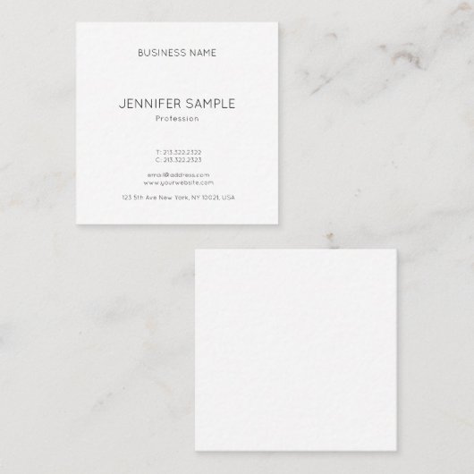 Trendy Elegant Moderne Minimale Design Sjabloon Lu Vierkante Visitekaartje (Voorkant / Achterkant)