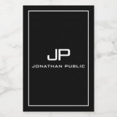 Trendy Elegant Moderne Sjabloon Custom Monogrammed Voedselcontainer Etiket (Enkel label)