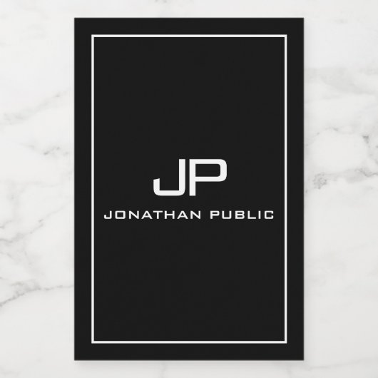 Trendy Elegant Moderne Sjabloon Custom Monogrammed Voedselcontainer Etiket (Enkel label)