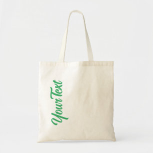 Trendy Elegant Moderne Zee Green Handwriting Text Tote Bag