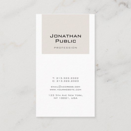 Trendy Elegant Monogram Clean Plain Luxury Visitekaartje (Achterkant)