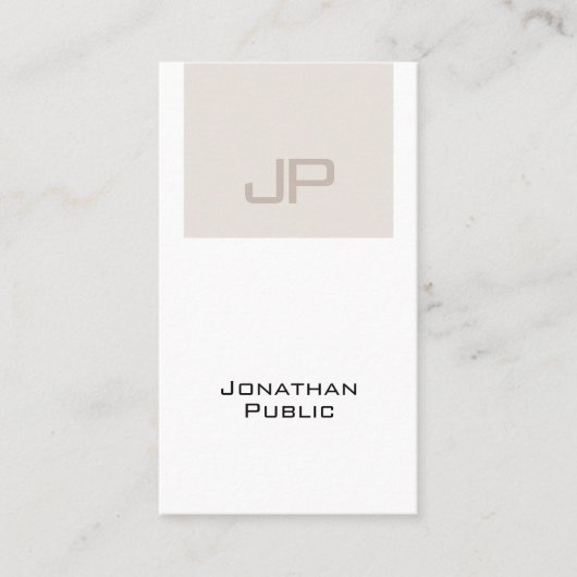 Trendy Elegant Monogram Clean Plain Luxury Visitekaartje (Voorkant)