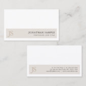 Trendy Elegant Monogram Minimalist Design Plain Visitekaartje (Voorkant / Achterkant)