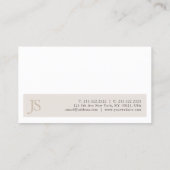 Trendy Elegant Monogram Minimalist Design Plain Visitekaartje (Achterkant)