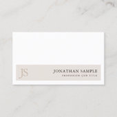 Trendy Elegant Monogram Minimalist Design Plain Visitekaartje (Voorkant)